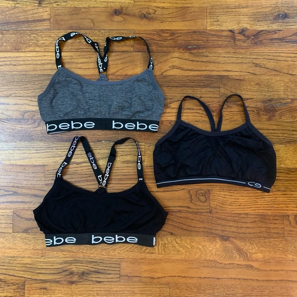 3 Girls Bras Sport Bras Athletic Activewear Top CG BEBE Brands 34 - 36 M - L